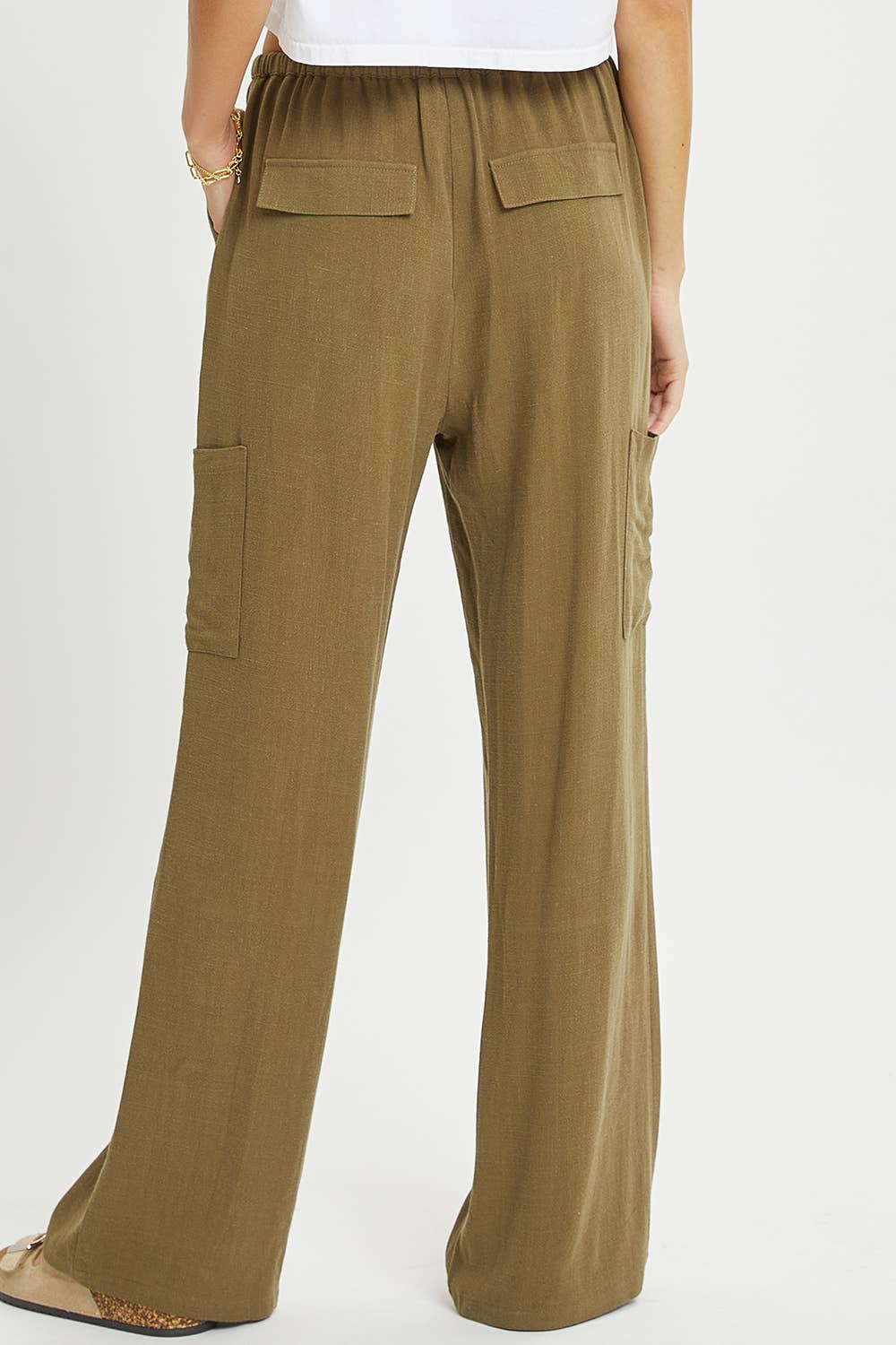 LINEN- BLEND PULL-ON-PANTS