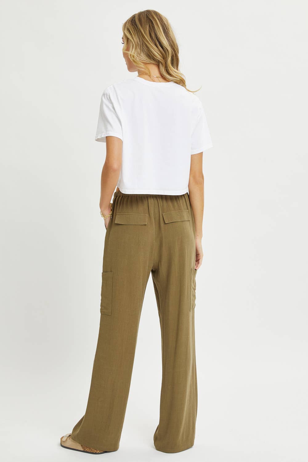 LINEN- BLEND PULL-ON-PANTS