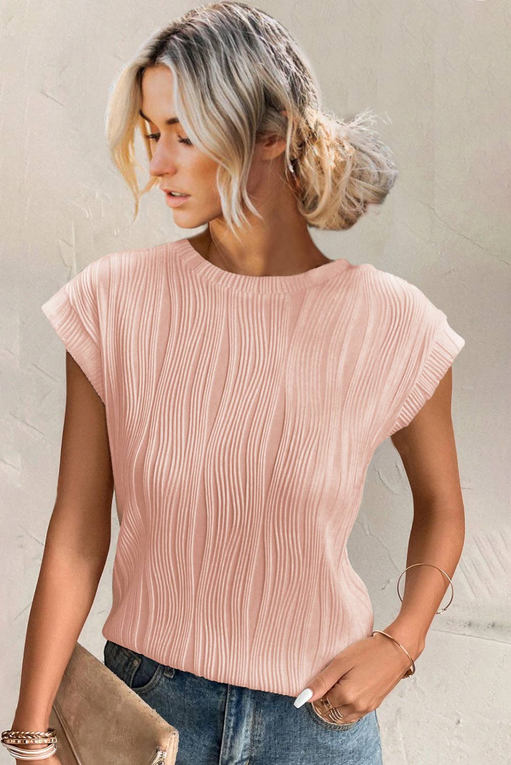 Blush Textured Top